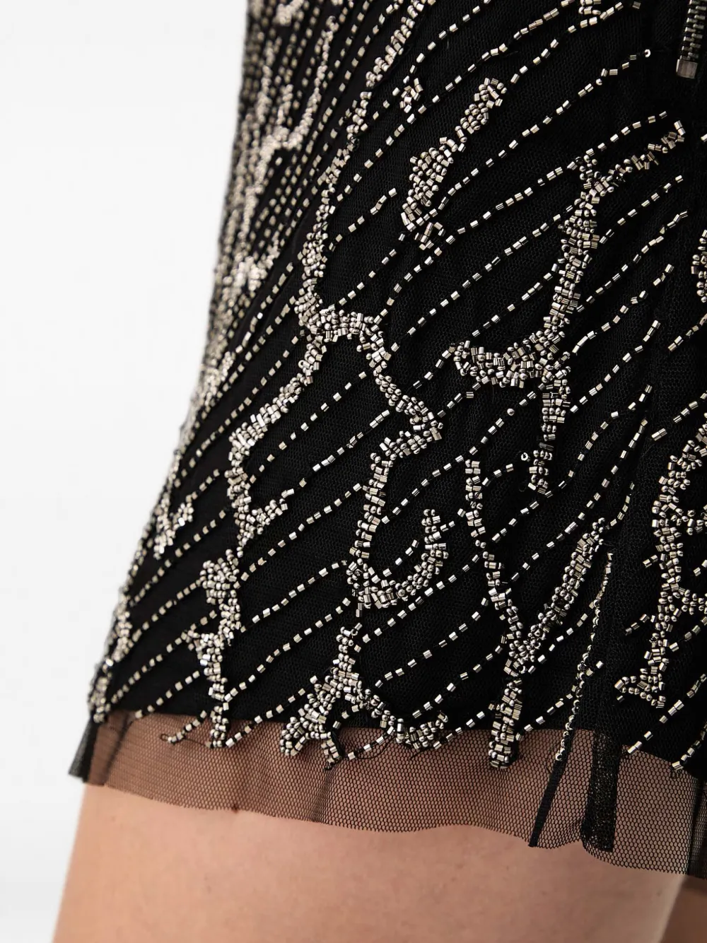 AllSaints Shorts verfraaid met kralen en tulen afwerking Zwart