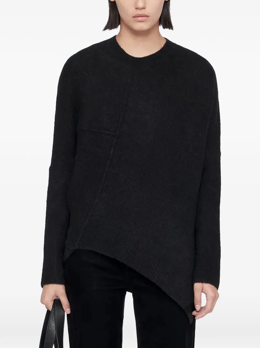 AllSaints Lock regular-fit wool–blend jumper - Noir