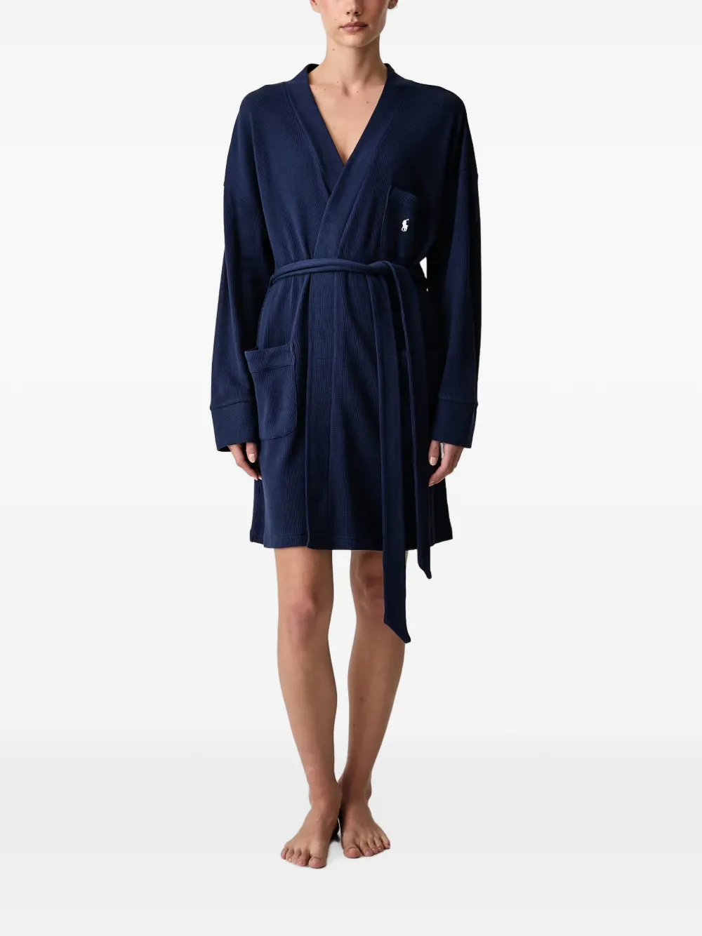 Polo Ralph Lauren waffle-knit belted robe - Blu