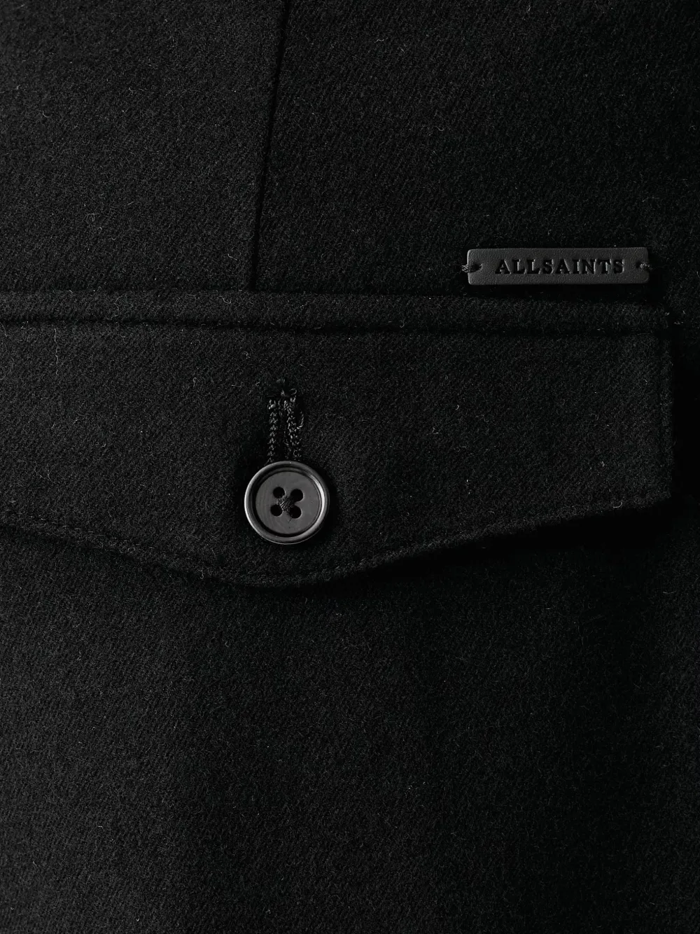 AllSaints Plooibroek met wijde pijpen Zwart