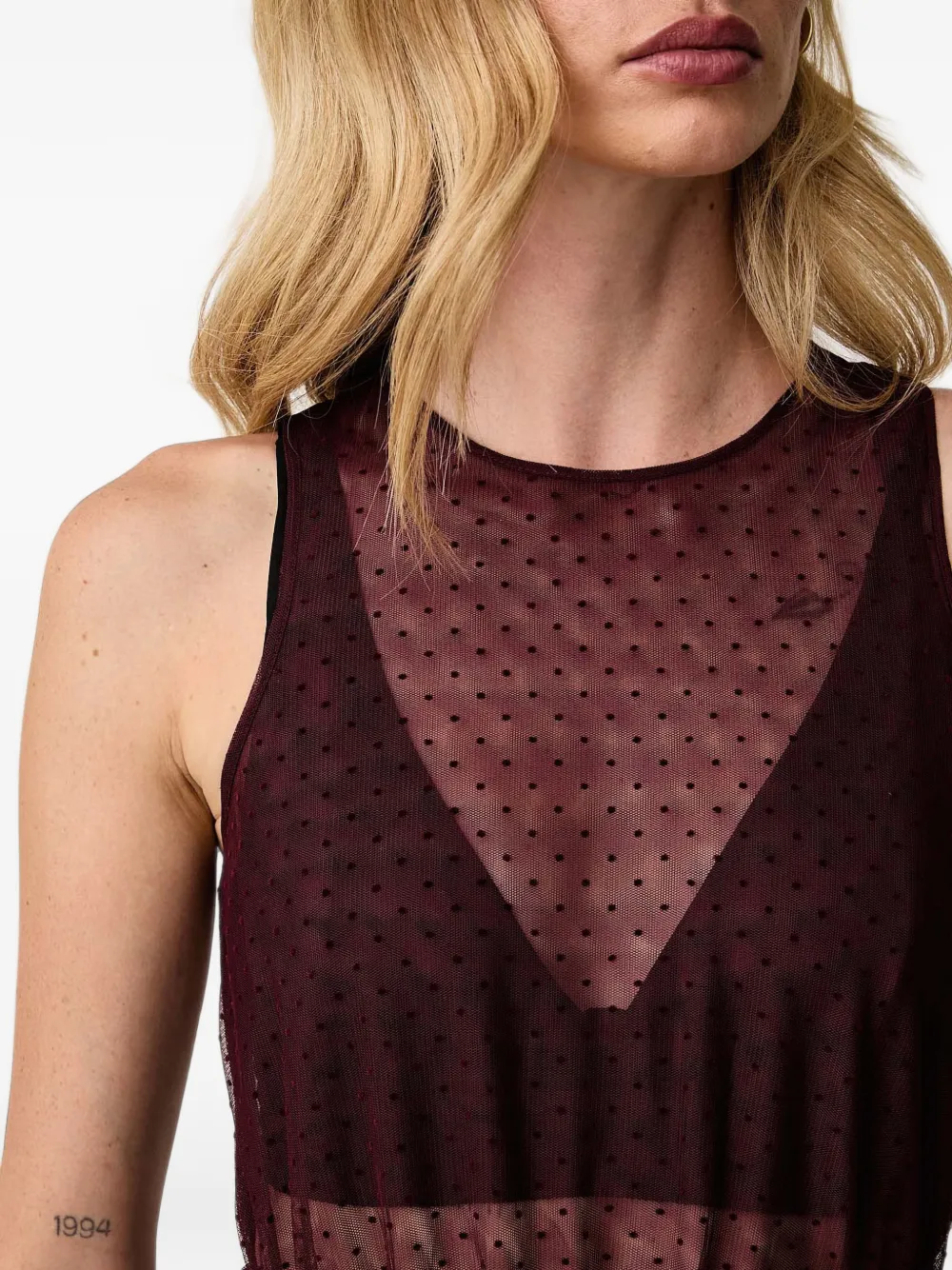 AllSaints Midi-jurk met ruches Rood