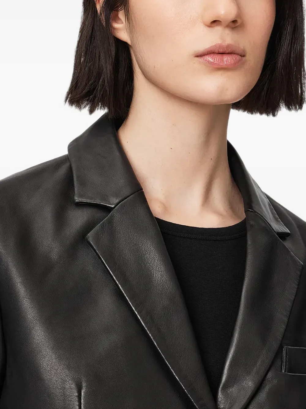 AllSaints Leren jack Zwart