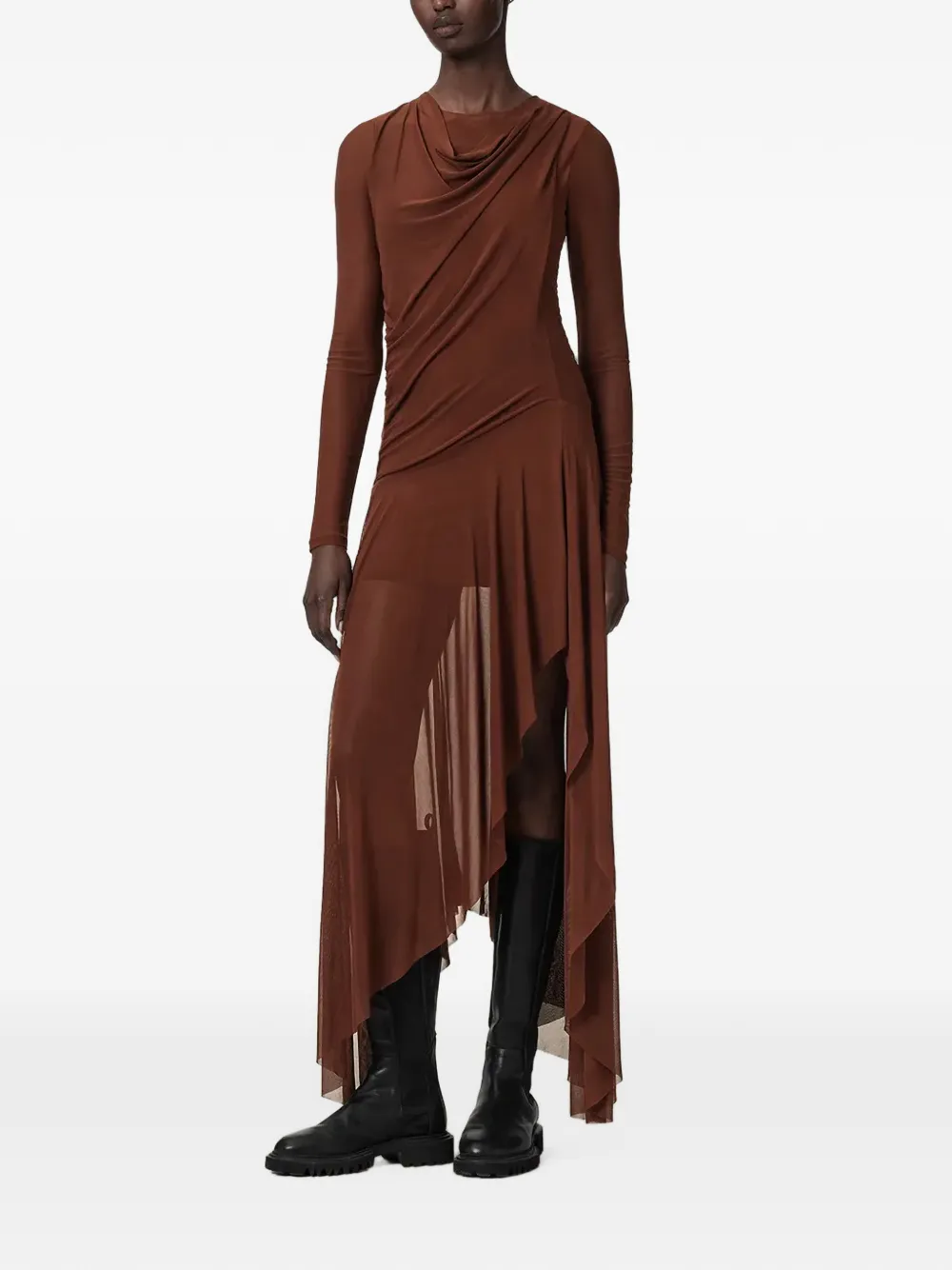 AllSaints draped asymmetric dress