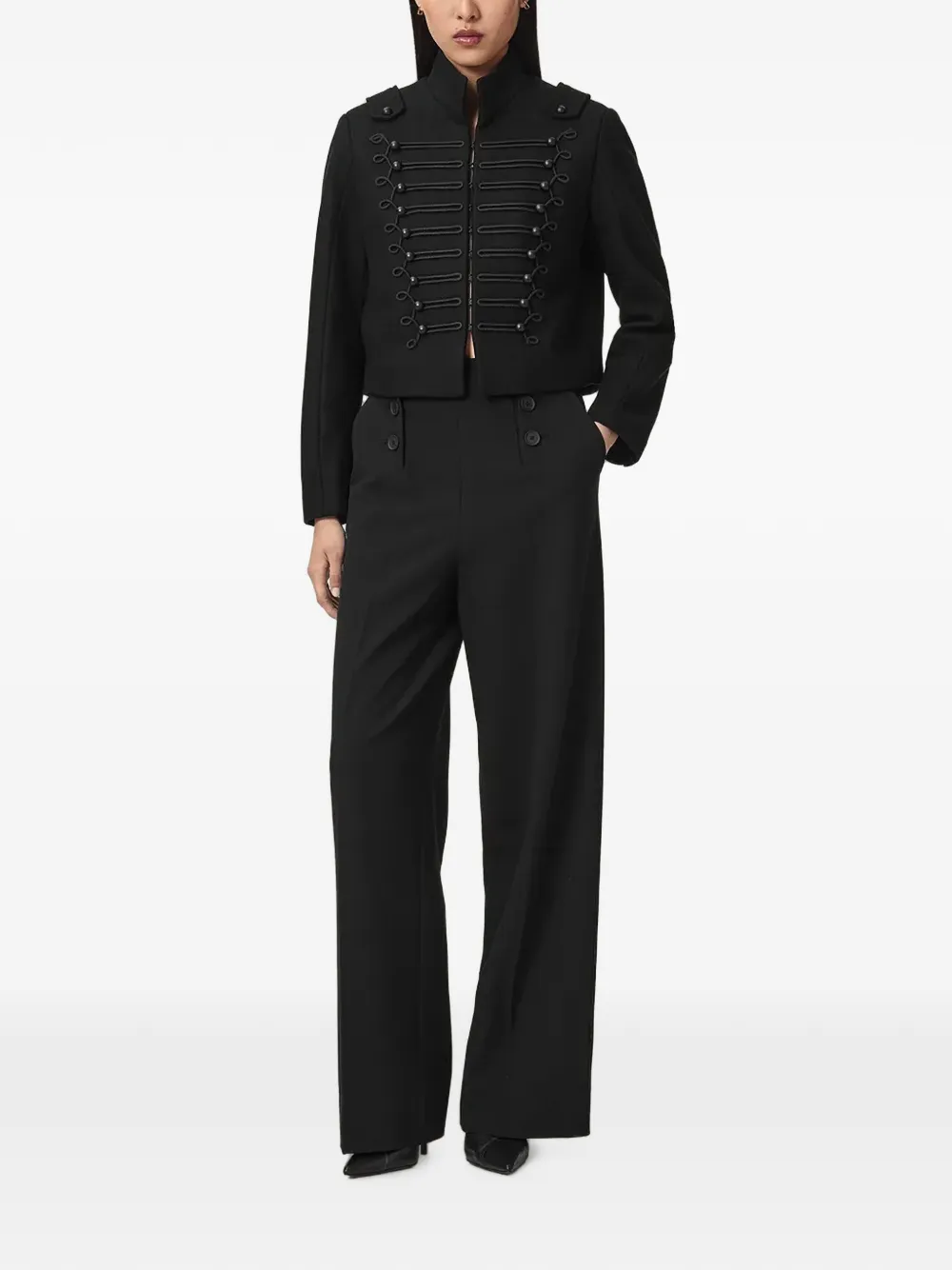AllSaints Rummy cropped jack met lange mouwen Zwart