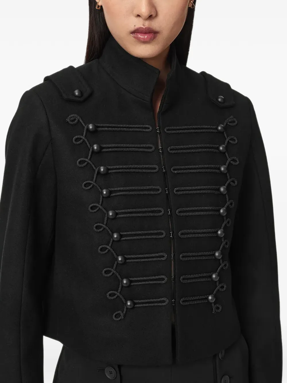 AllSaints Rummy cropped jack met lange mouwen Zwart