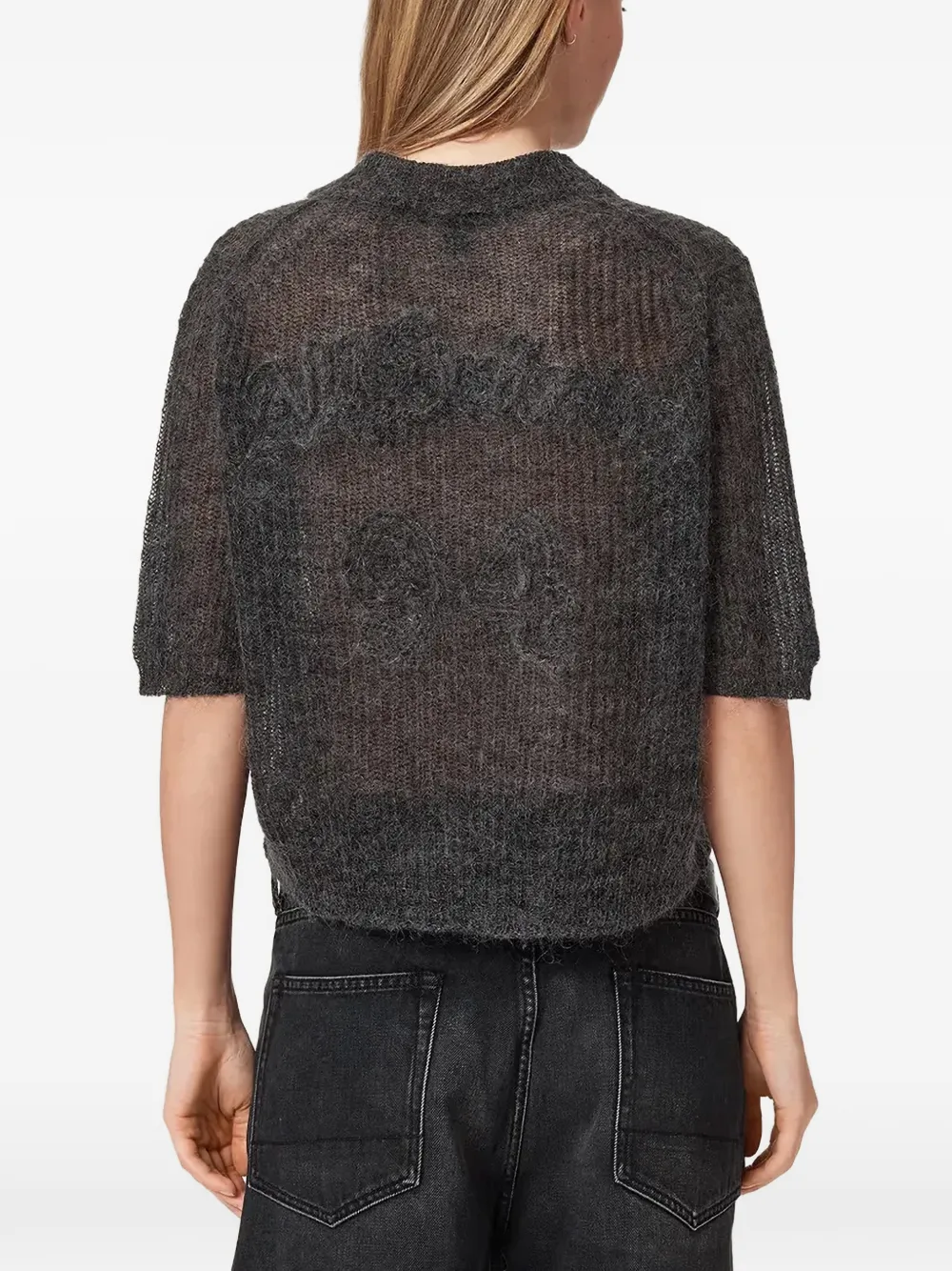 AllSaints Polotrui met geborduurd logo Grijs