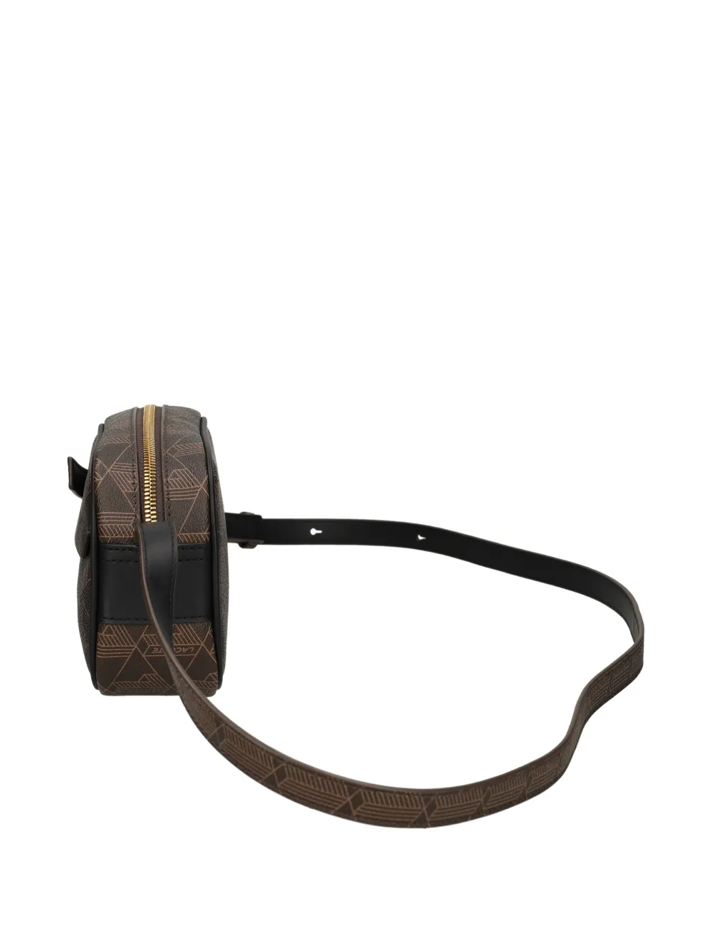 Lacoste The Blend kleine crossbodytas met monogram Bruin