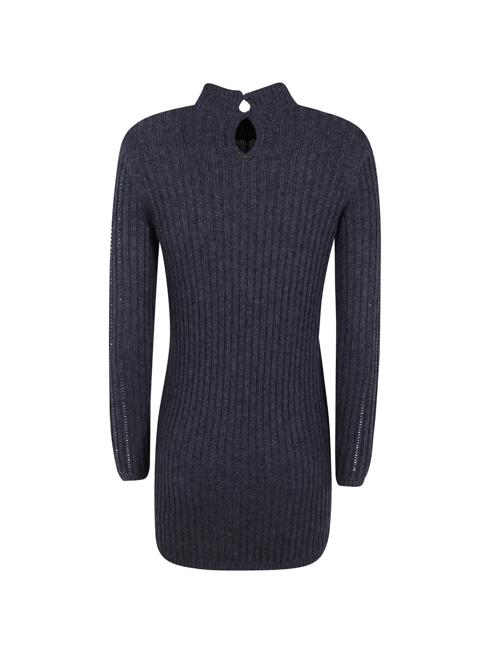 TWINSET short wool-knit-blend dress with rhinestones Grijs