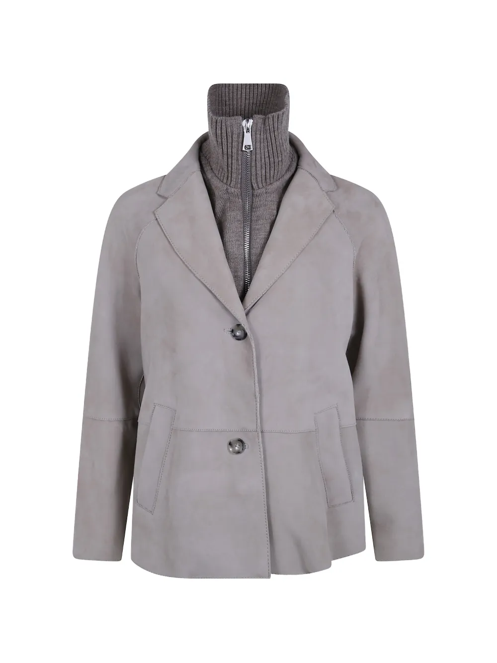 The Jackie Leathers suede layered jacket - Toni neutri