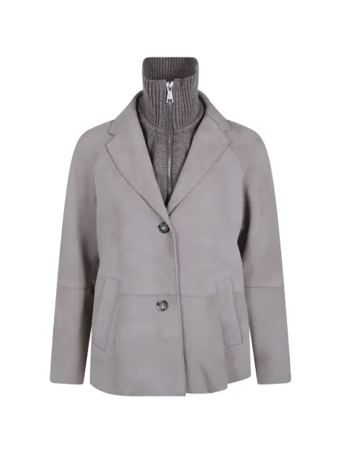 The Jackie Leathers chamarra de gamuza a capas