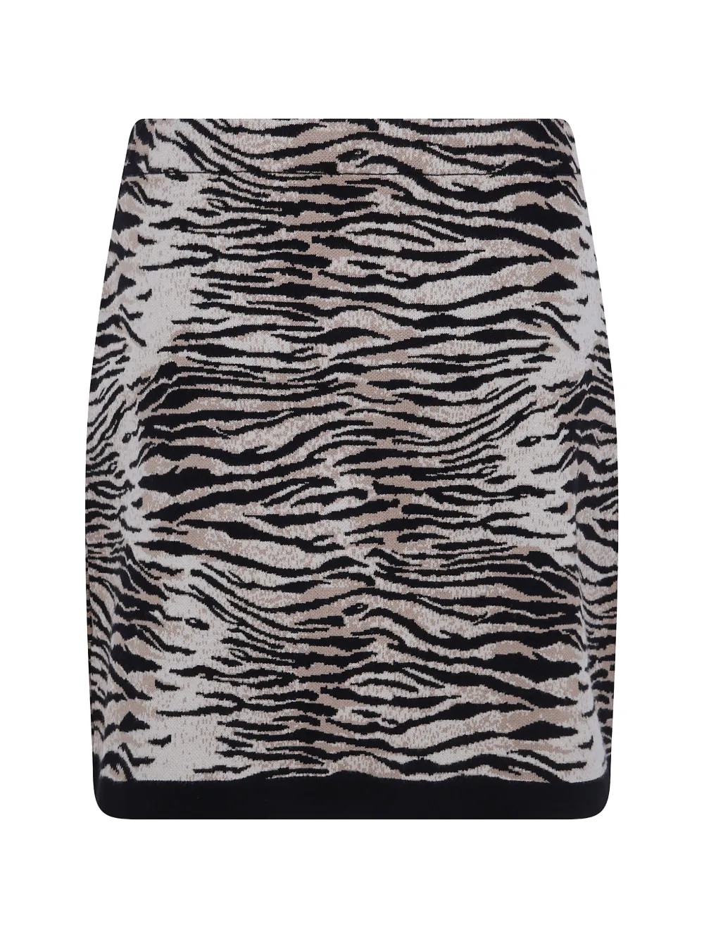 Rixo Tiger-print Wool Short Skirt in Neutrals