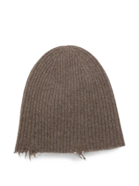 Uma Wang distressed ribbed beanie hat