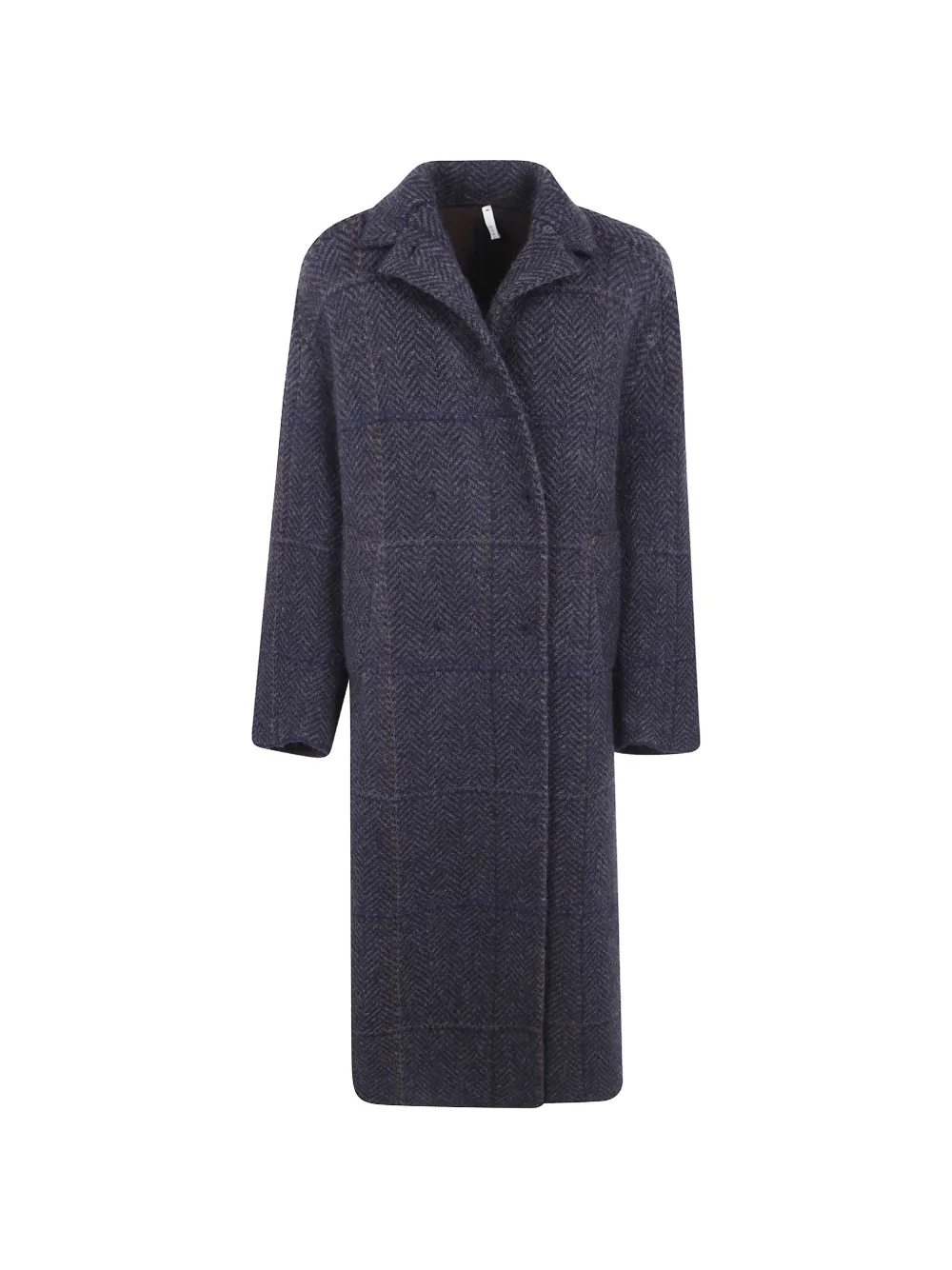 Boboutic herringbone check-pattern double breasted coat - Blu