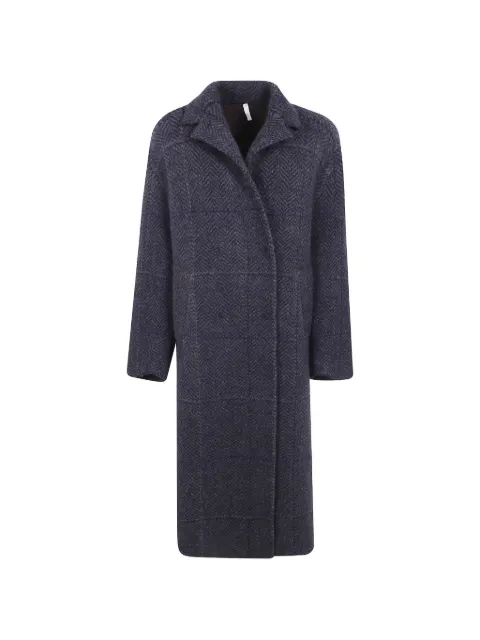 Boboutic herringbone check-pattern double breasted coat