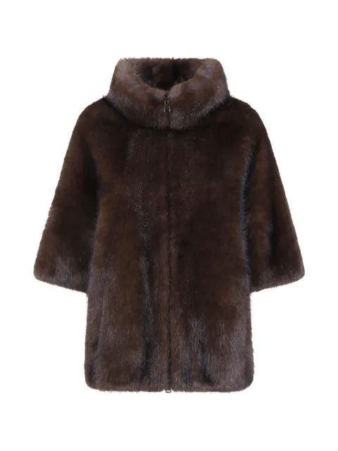 VALENTINI 1972 faux-fur funnel-neck coat