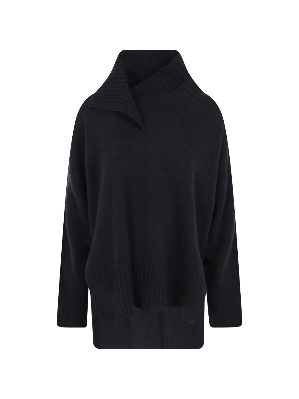 PierAntonioGaspari leather-patch long-sleeve sweater