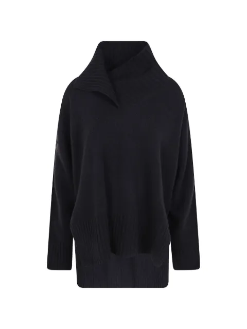 PierAntonioGaspari leather-patch long-sleeve sweater