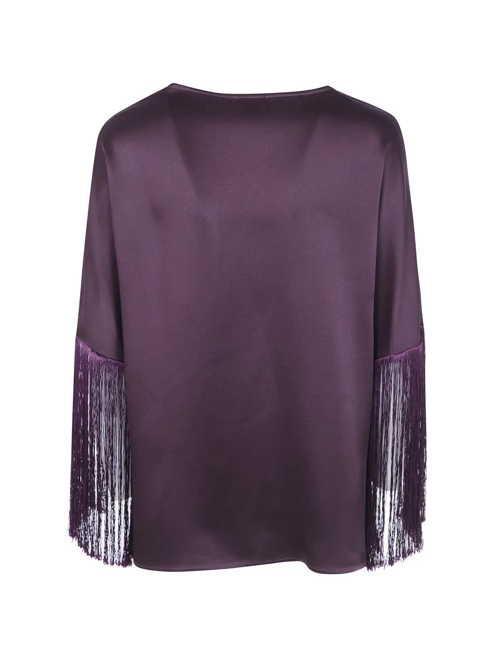 Antonelli fringe-trim satin-finish top Paars
