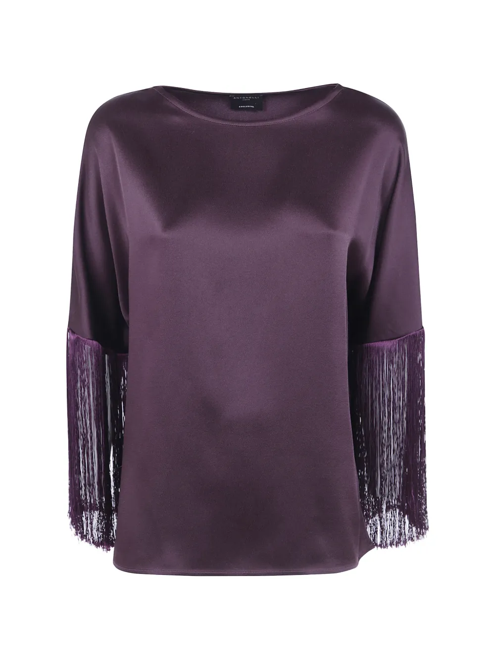 Antonelli fringe-trim satin-finish top - Viola