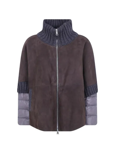 The Jackie Leathers Adele panelled suede coat