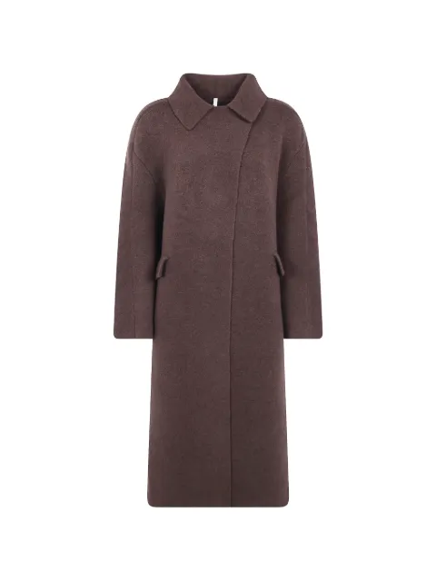 Boboutic concealed-fastening knitted wool coat