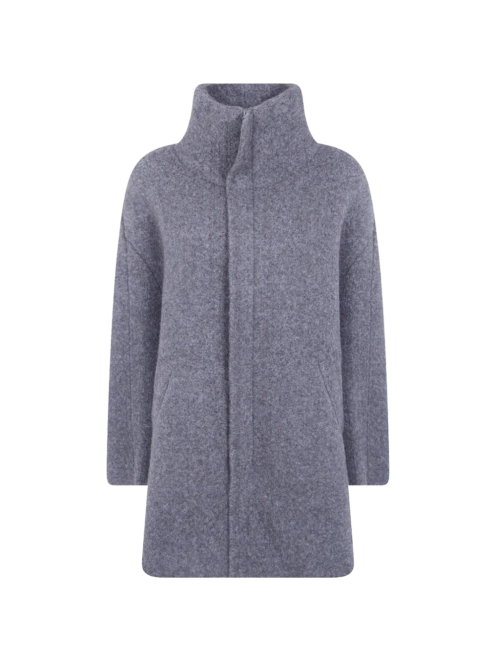 Boboutic high-neck wool coat - Grey