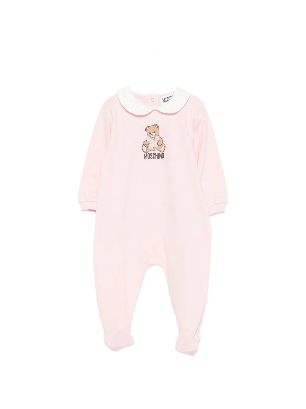 Moschino Kids Teddy Bear Peter Pan collar playsuit Roze