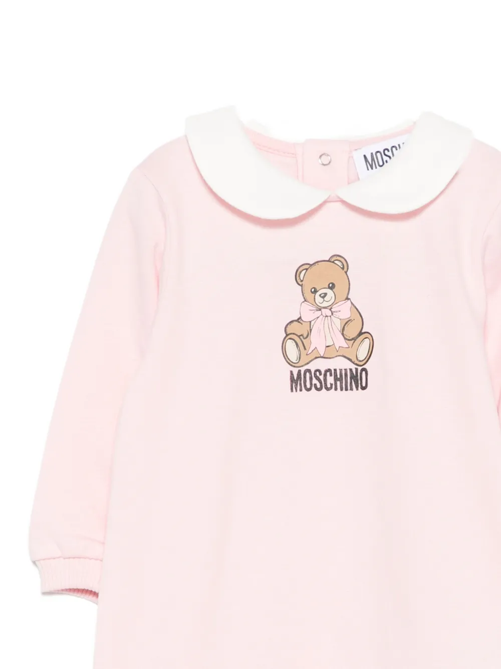 Moschino Kids Teddy Bear Peter Pan collar playsuit Roze