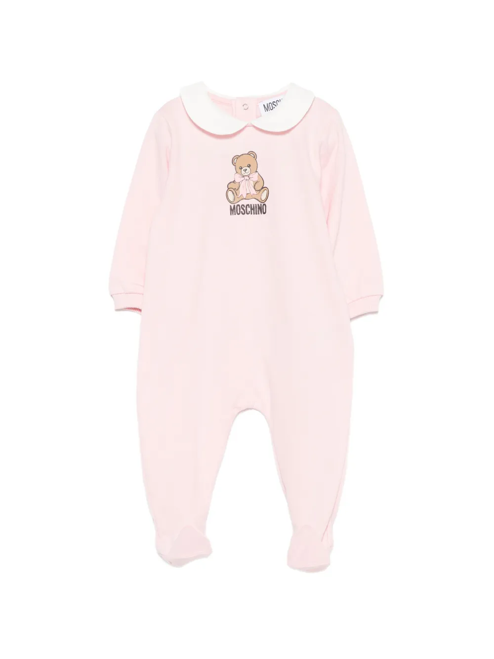 Moschino Kids Teddy Bear Peter Pan collar playsuit - Rosa