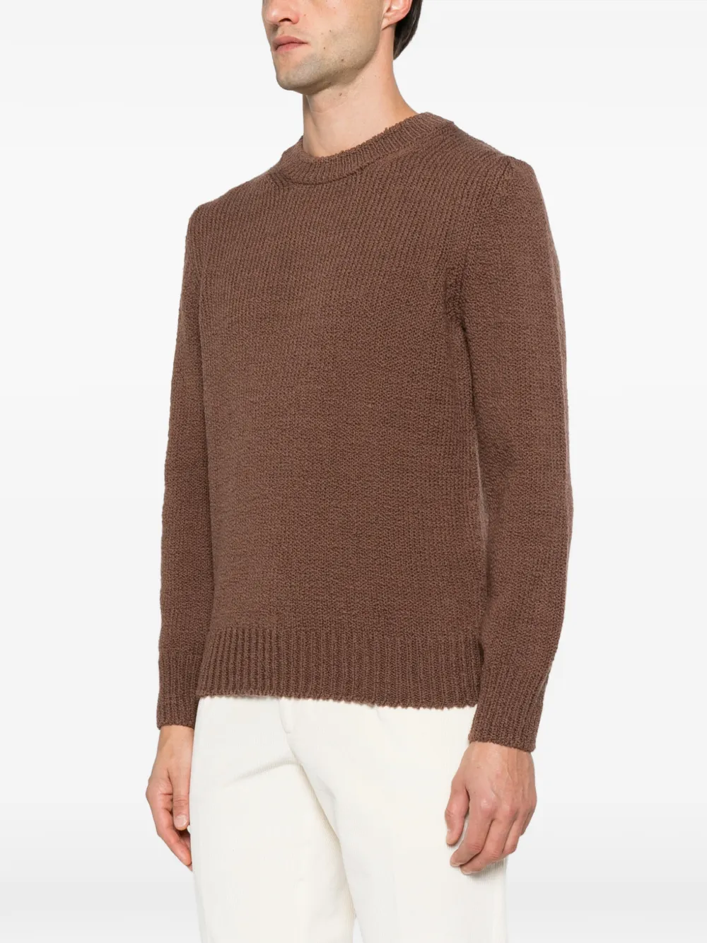 Gran Sasso ribbed-knit virgin wool sweater Bruin