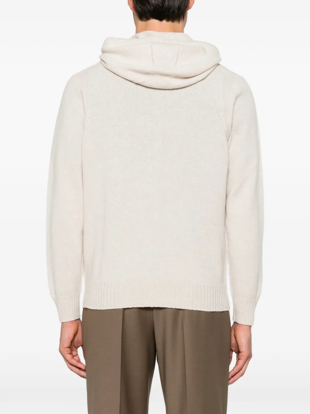 Gran Sasso zip-up hooded sweater Beige