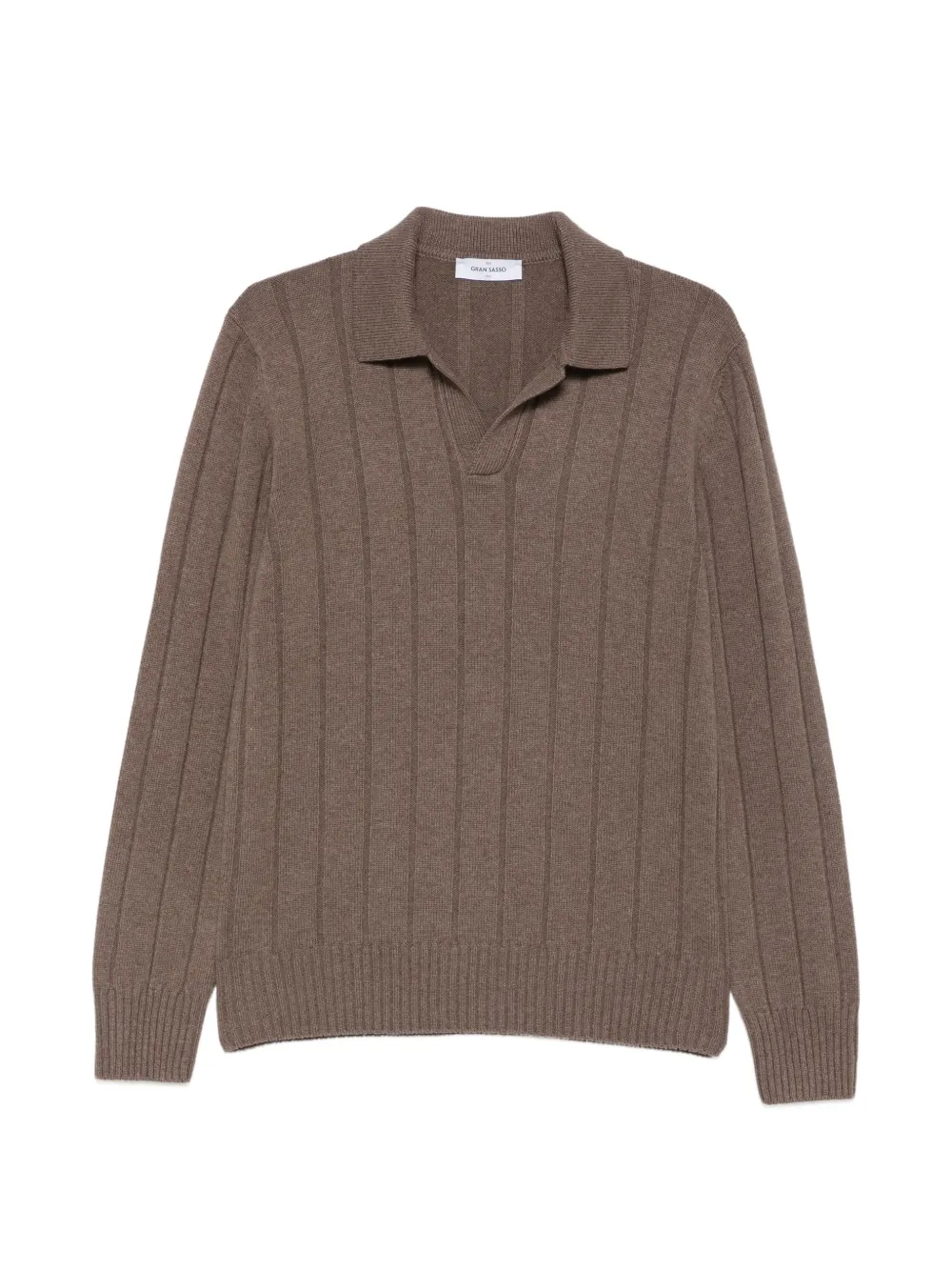 Gran Sasso ribbed-knit polo sweater - Braun