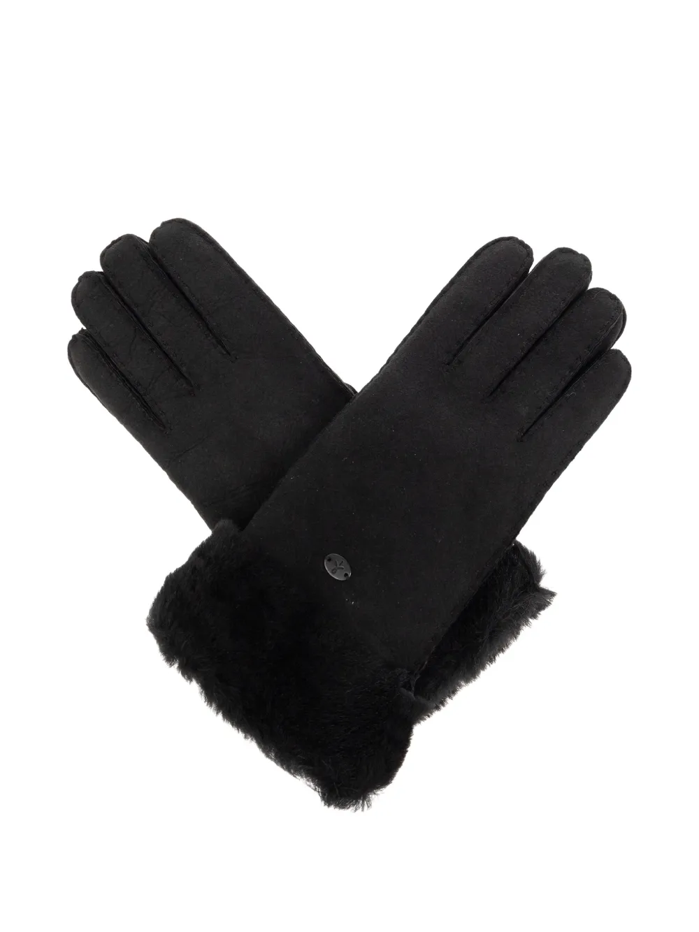 EMU AUSTRALIA Apollo Bay sheepskin-trimmed suede gloves - Nero