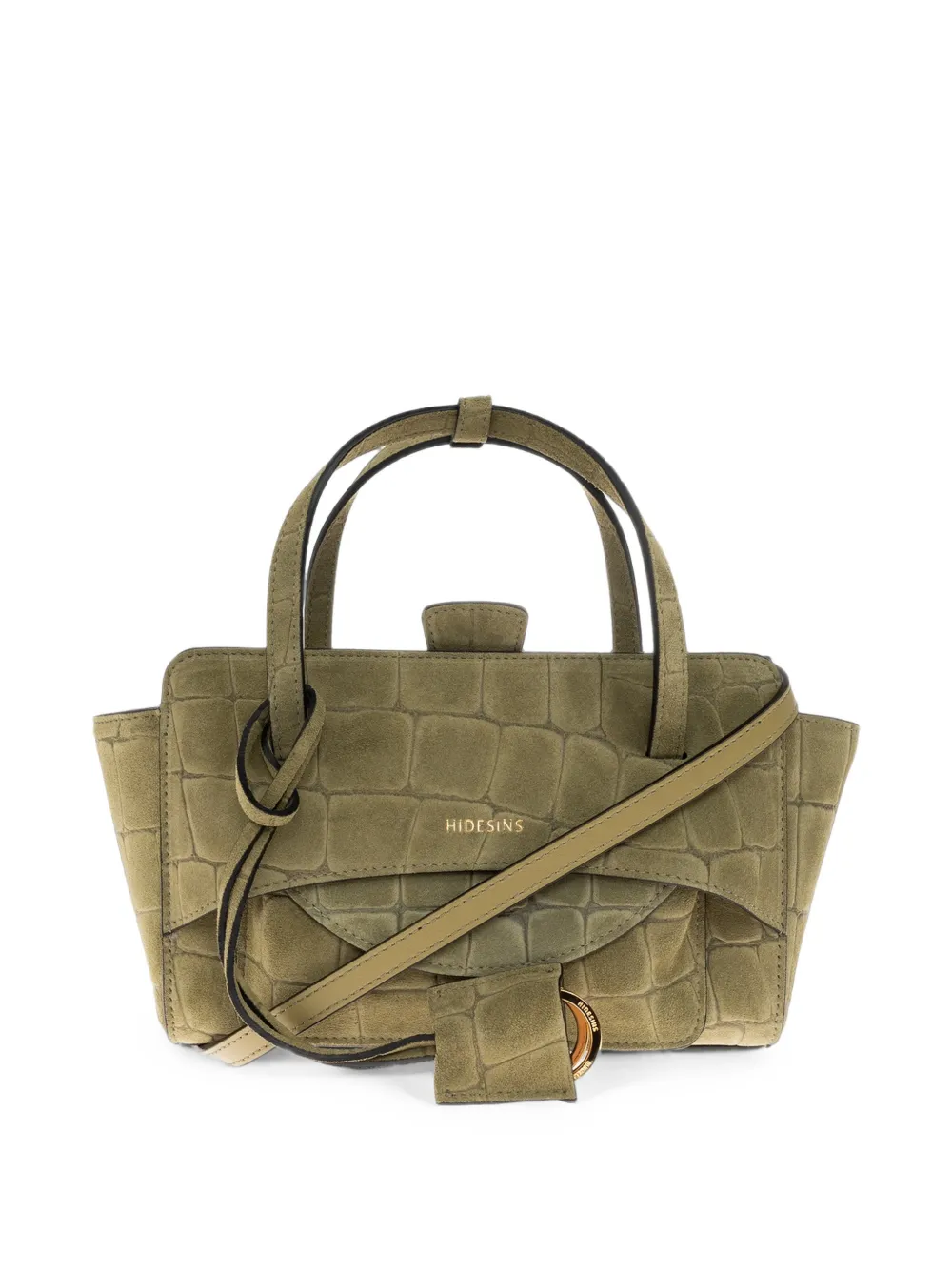 HIDESINS small Flap crocodile-effect leather tote bag