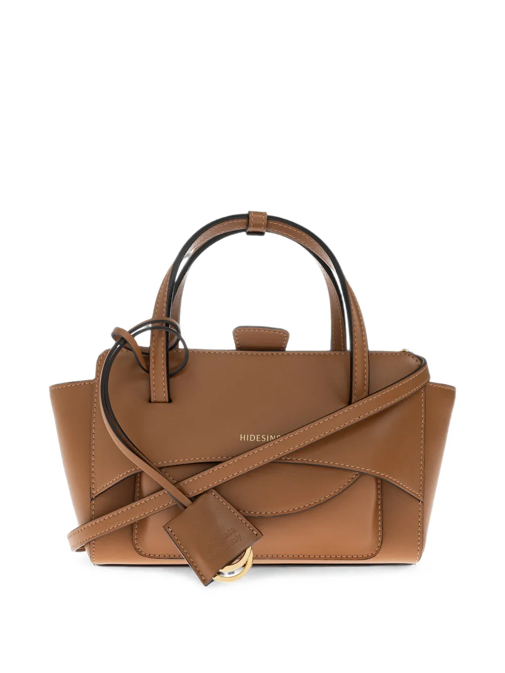 HIDESINS small Flap leather tote bag - Brown