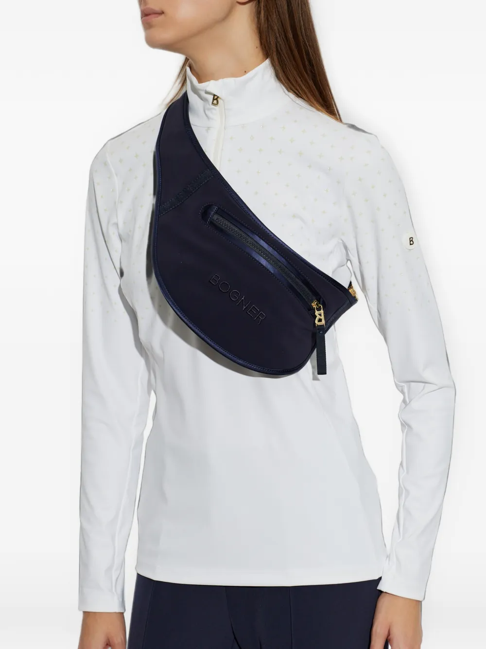 BOGNER Karla heuptas met geborduurd logo Zwart