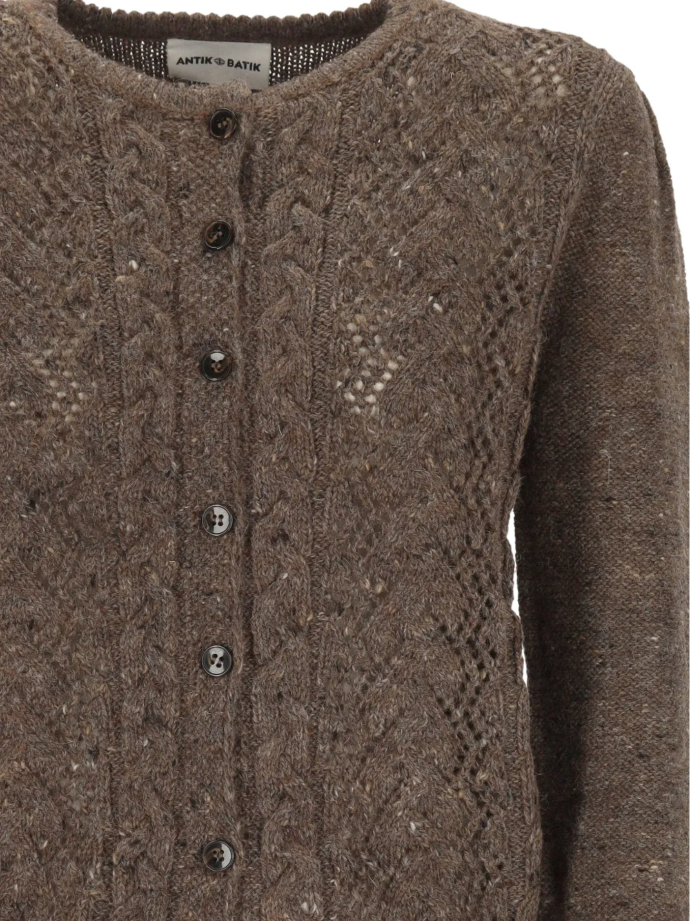 Antik Batik Mireille kabelgebreid vest Grijs