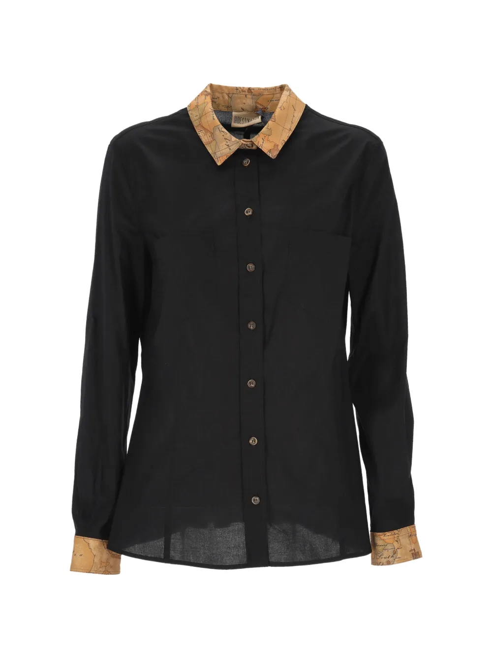 Alviero Martini 1° Classe Geo Classic Button-down Shirt In Black