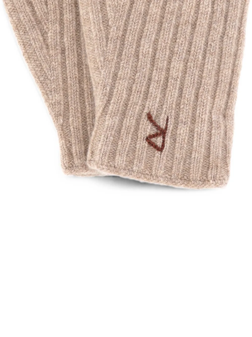 Ruslan Baginskiy ribbed cashmere gloves Beige
