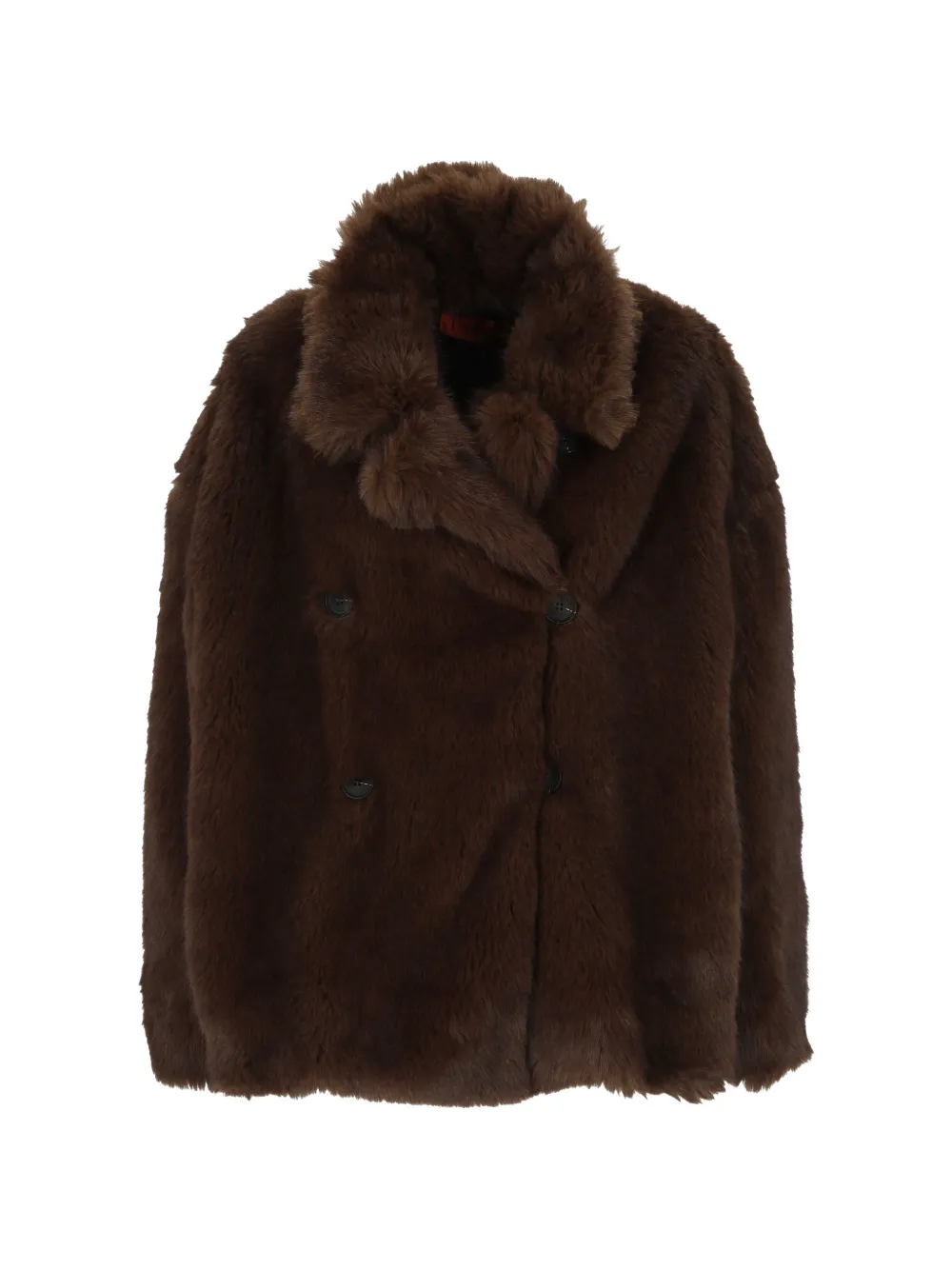 THELATEST faux-fur double-breasted jacket - Marrone