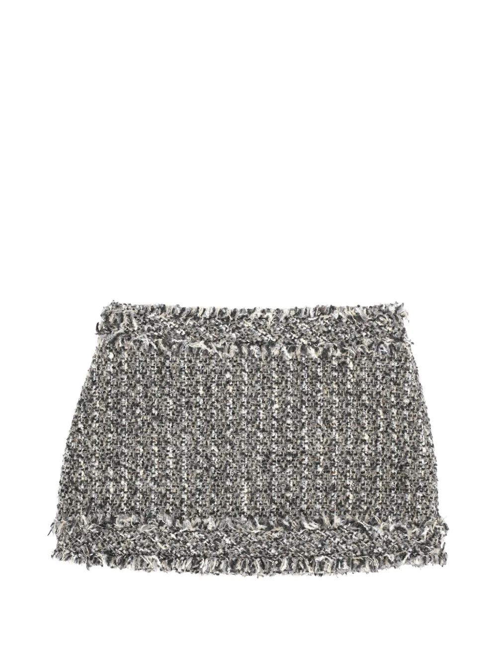 THELAURENT tweed frayed-edge mini skirt