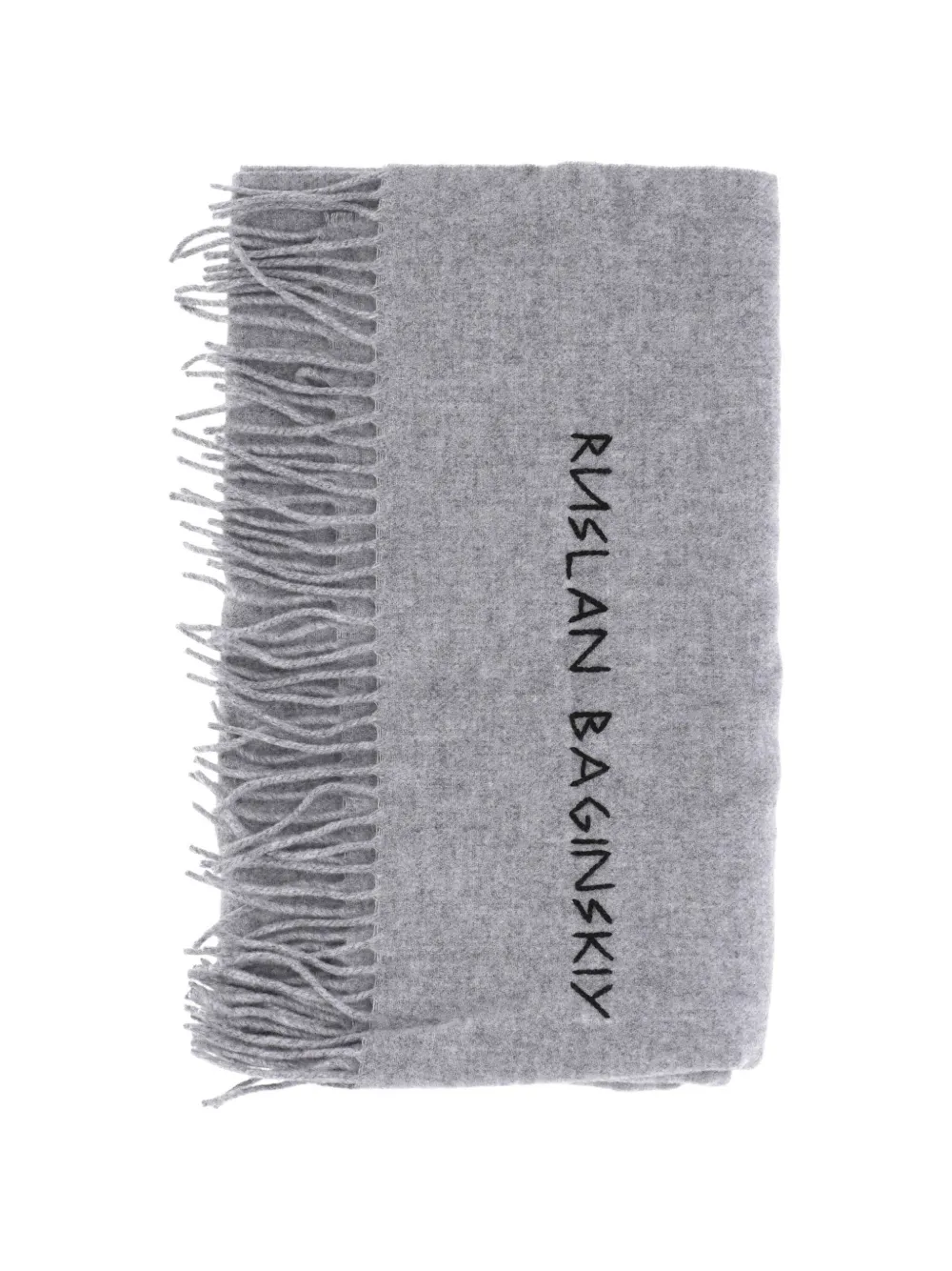 Ruslan Baginskiy logo-embroidered fringed scarf
