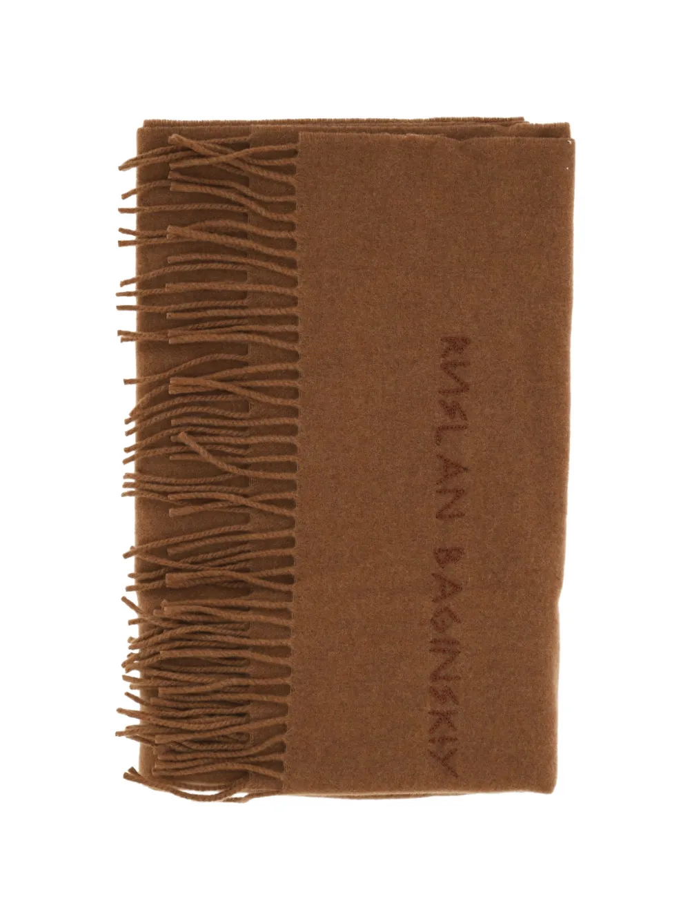 Ruslan Baginskiy embroidered logo fringed scarf