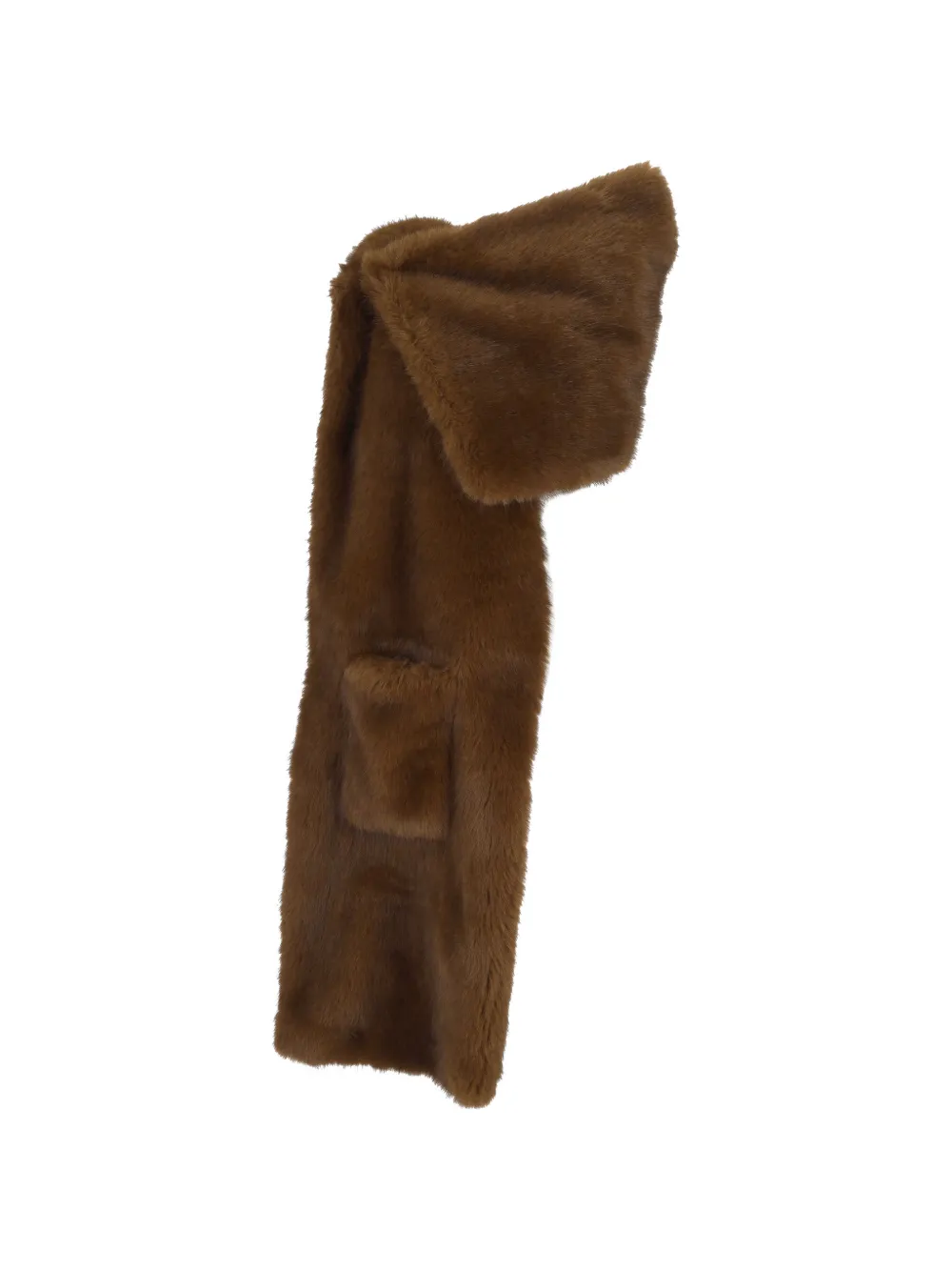 Bb Couture Faux-fur Hooded Scarf In Brown
