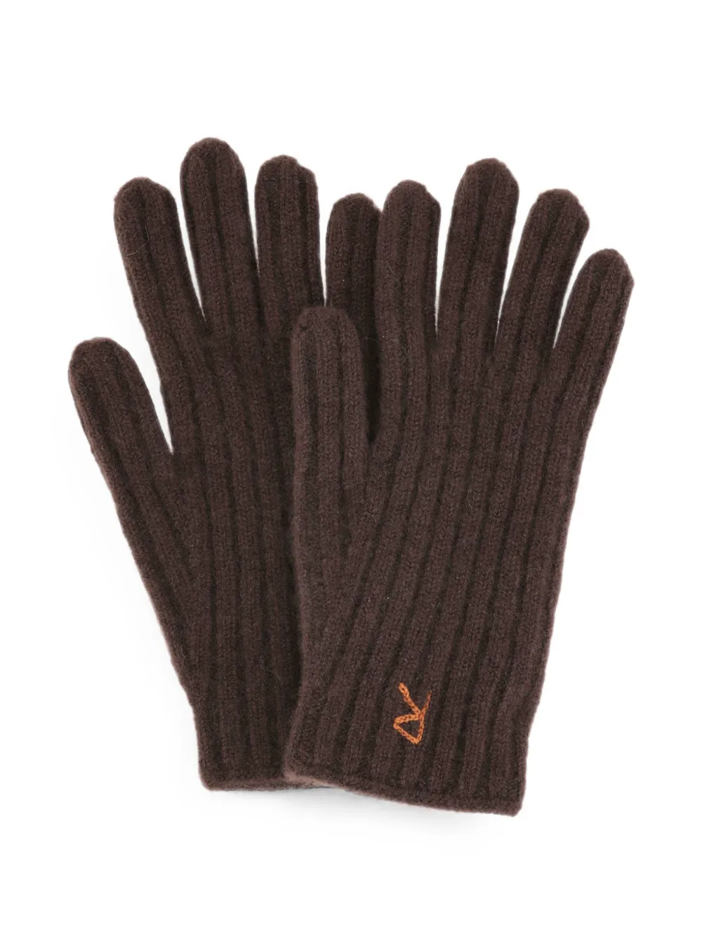 Ruslan Baginskiy ribbed-knit logo-embroidered cashmere gloves