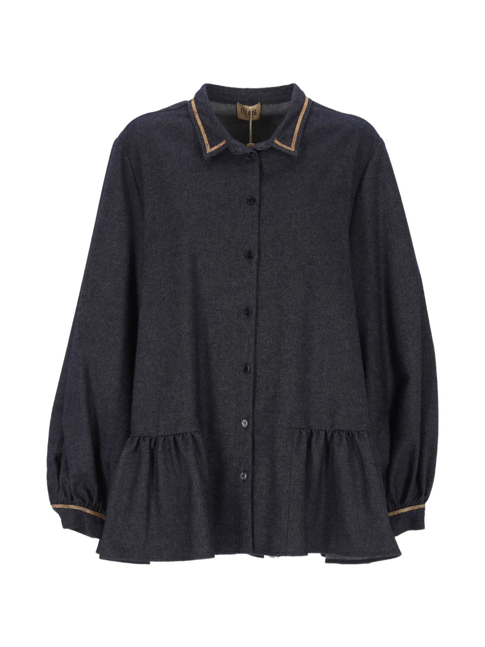 Alviero Martini 1° Classe Ruffled Long-sleeve Shirt In Blue