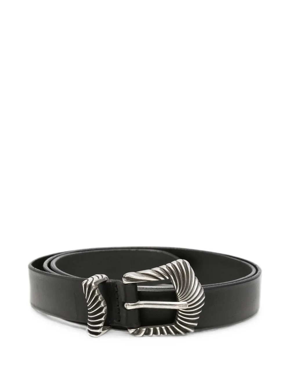 Orciani Grooved-buckle Leather Belt In Black
