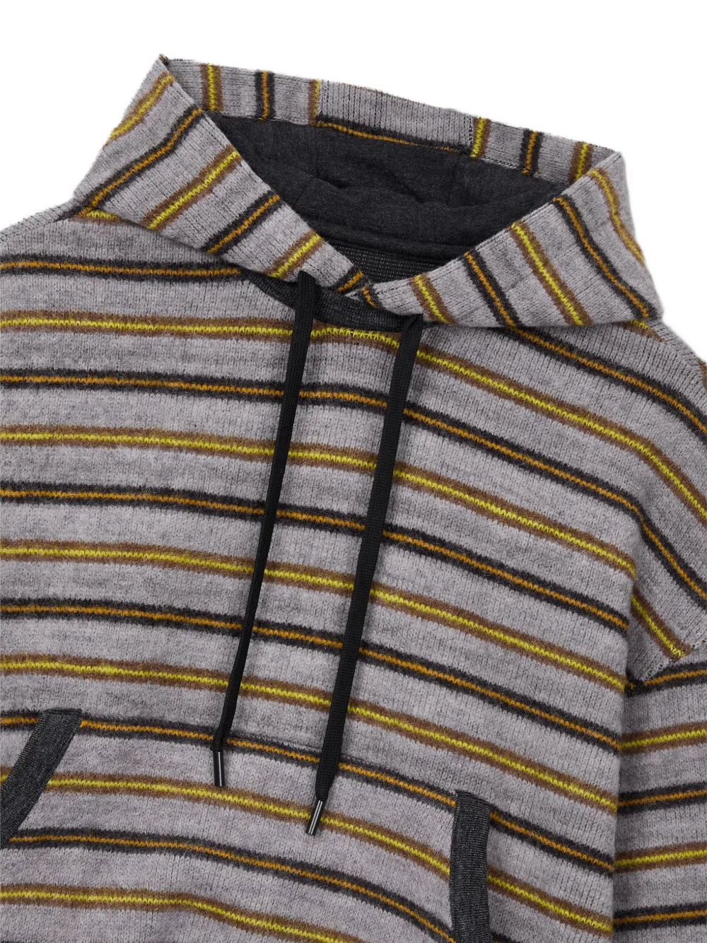 TOMBOY striped drawstring hoodie Grijs