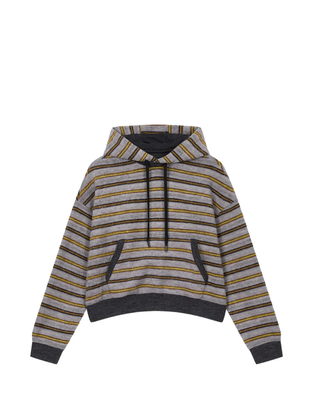 TOMBOY striped drawstring hoodie - Grigio