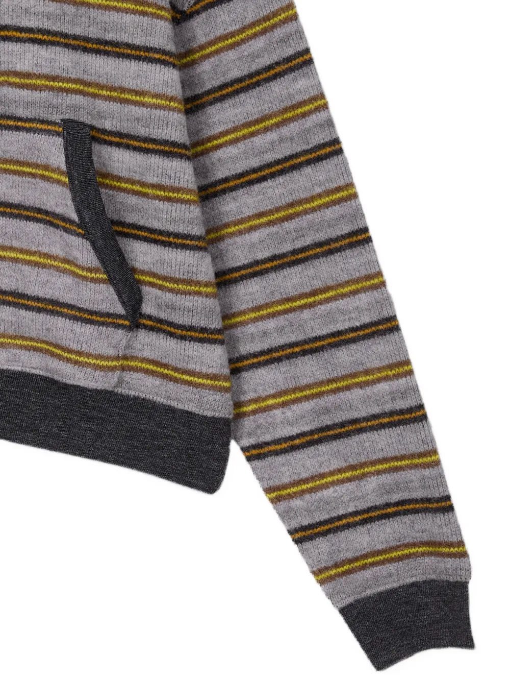 TOMBOY striped drawstring hoodie Grijs